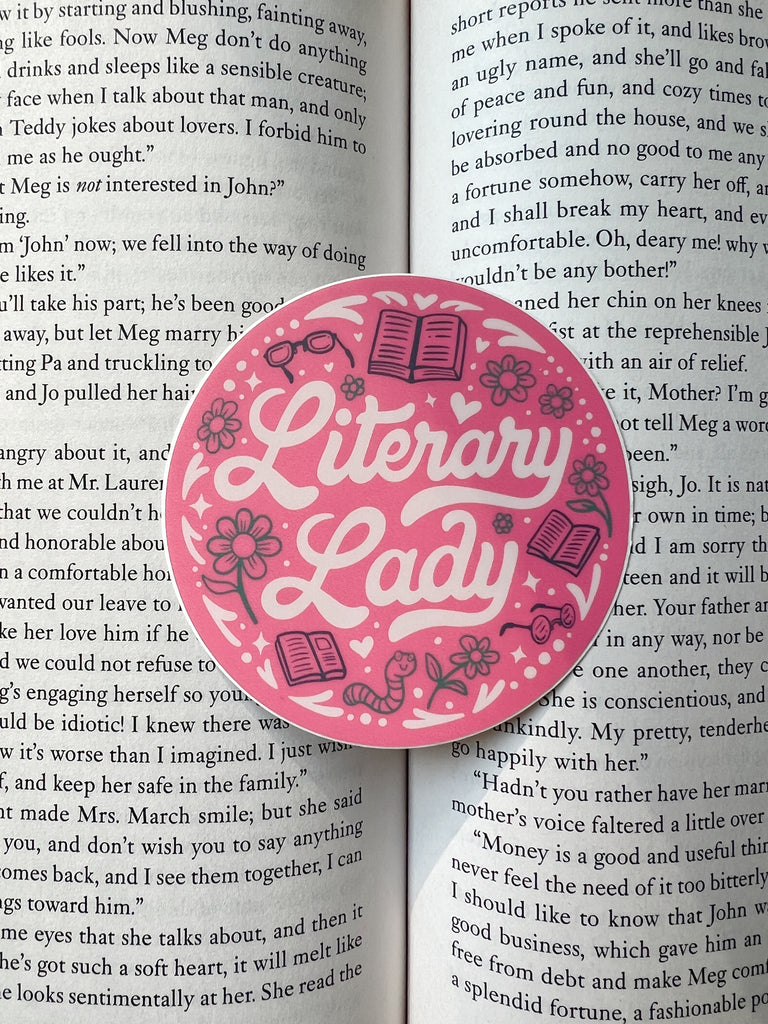 Lady Writing Sticker Literary Lady Sticker | Inkwell Threads