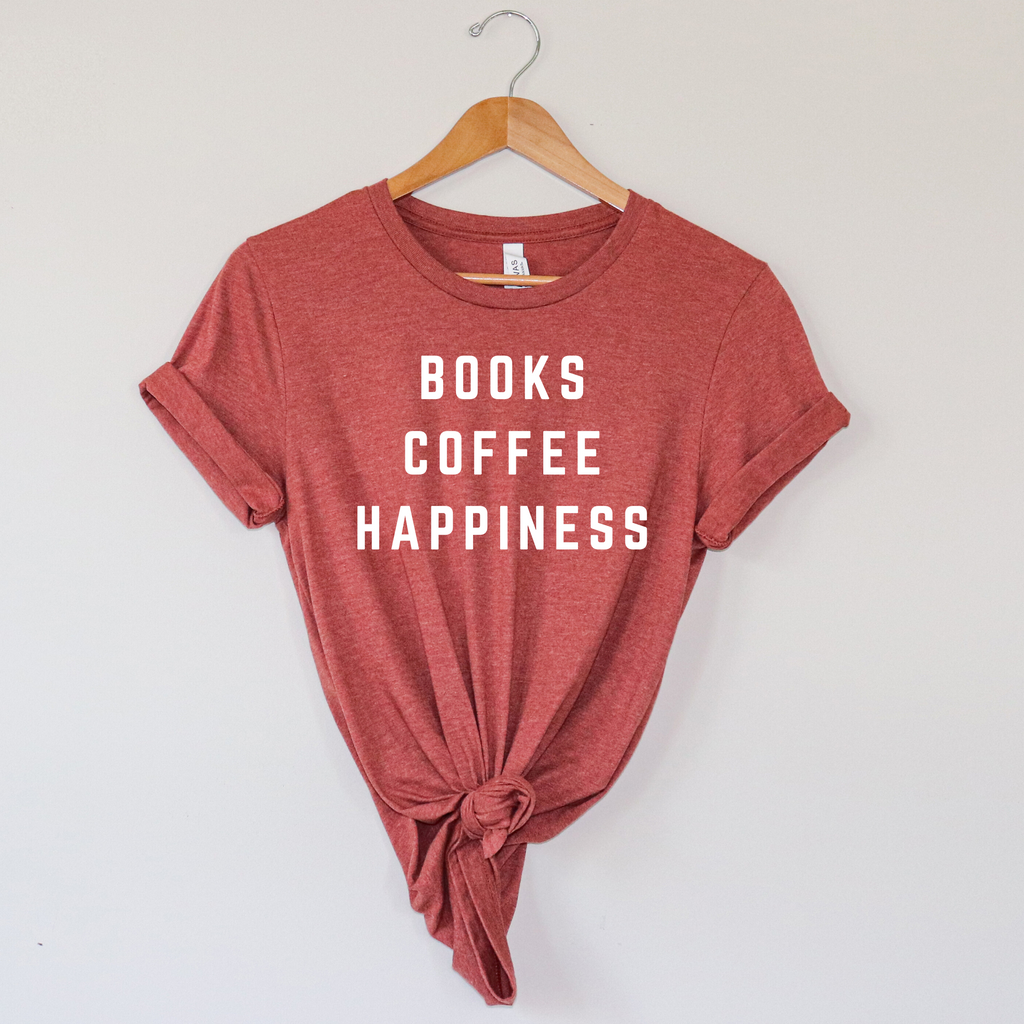 Books Coffee Happiness Tee | Inkwell Threads
