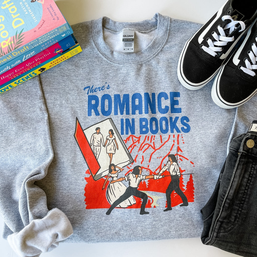 There's Romance in Books Sweatshirt | Inkwell Threads